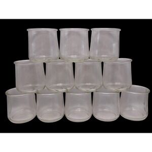 Lot Of 12 Oui Yogurt Empty Glass Jars, Reusable, Kitchen Storage